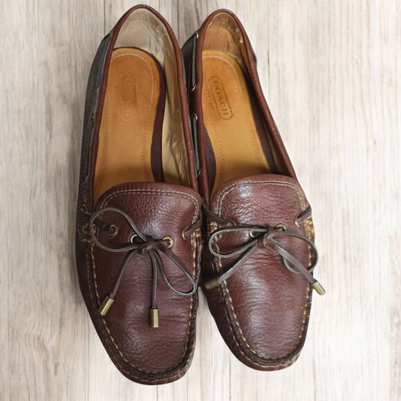 COACH (8B) Patrice A2893 Soft Tumbled Chestnut Slip In Loafers - Picture 4 of 13